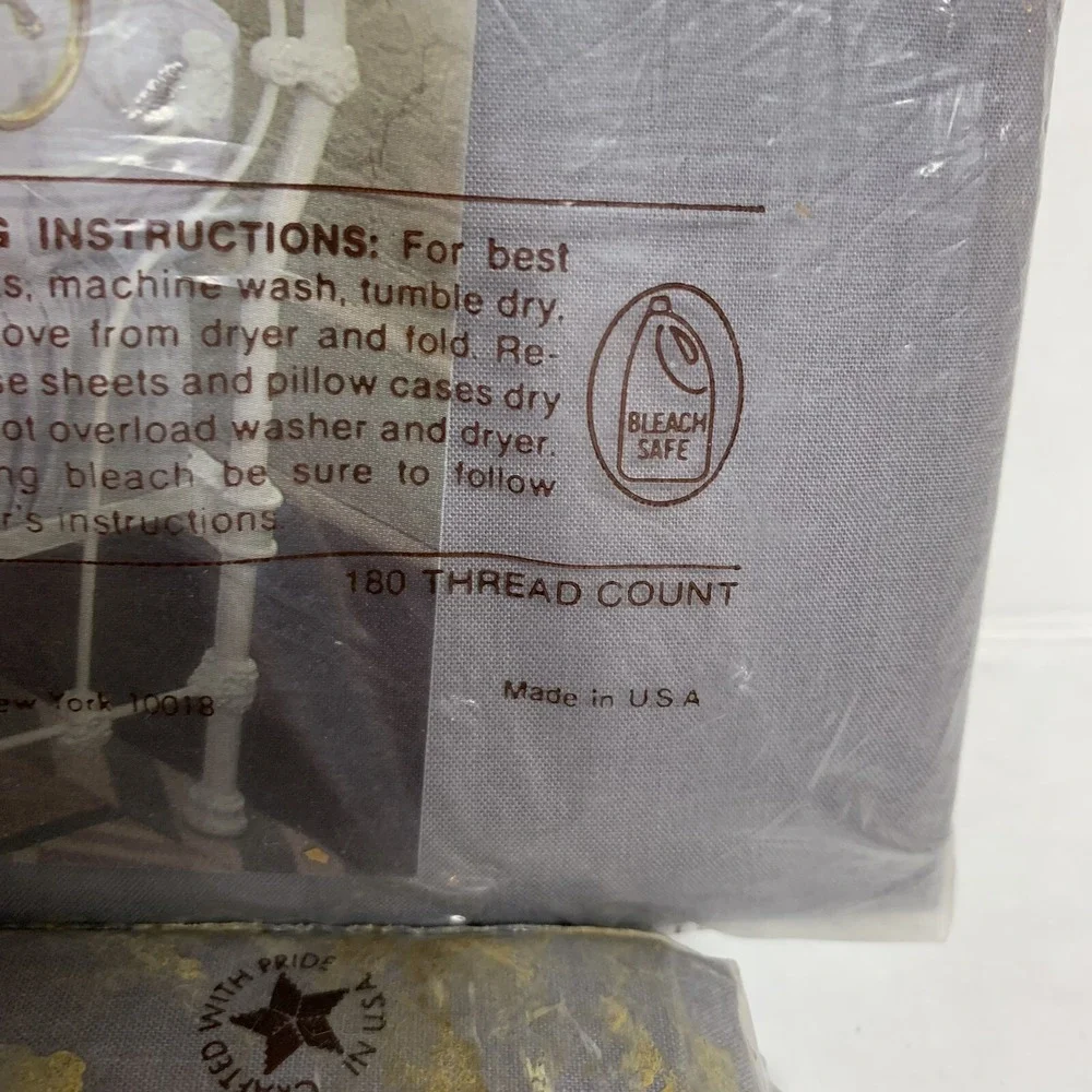 Vintage Springmaid Percale Full Flat Sheet & Pillowcases Lavendar Purple NOS NEW